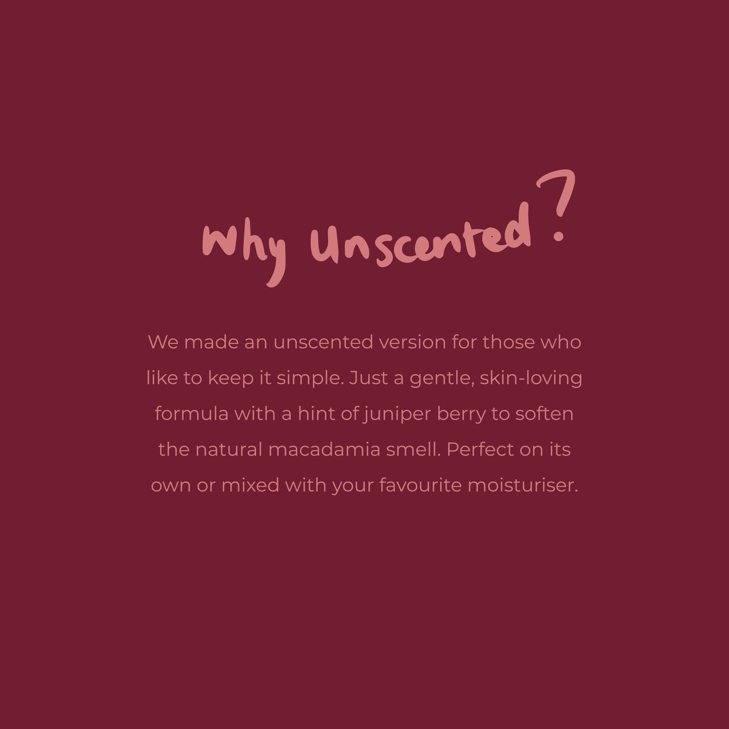 Unscented Macadamia Body Oil - 100ml